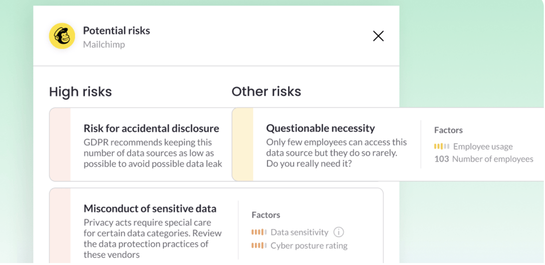 New Risk Vendor Section